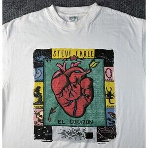 Vtg 1998 Steve Earle & The Dukes El Corazon Concert Shirt Mens XL Tour 90s USA